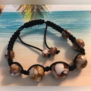 Handmade Macrame Multicolor Beaded Bracelet NWOT